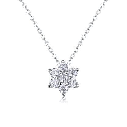 Snowflakes Fluttering — Signature Sterling Silver Pendant Necklace (Luxury Moissanite)