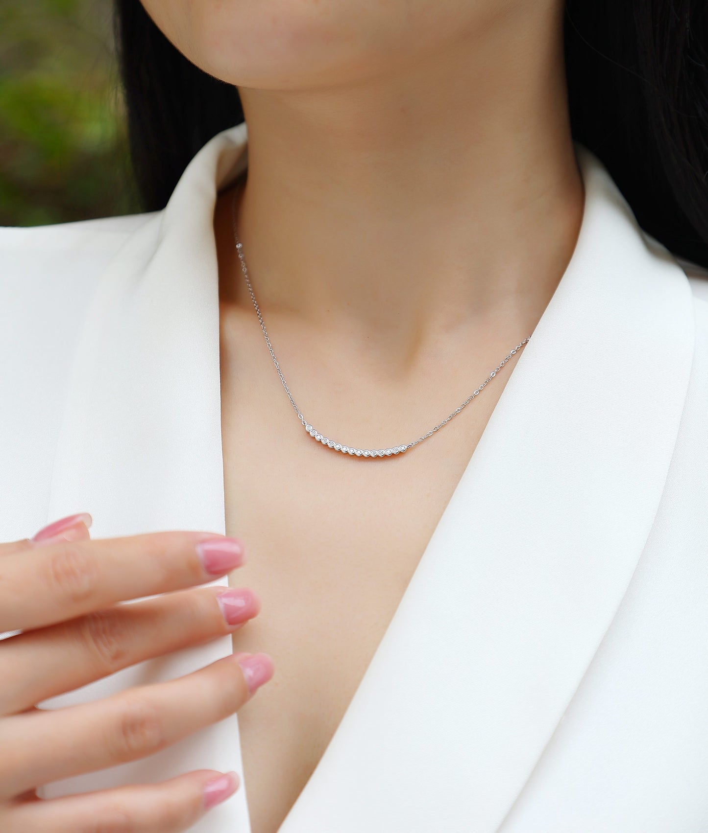 Floating World — Signature Sterling Silver Pendant Necklace (Luxury Moissanite)