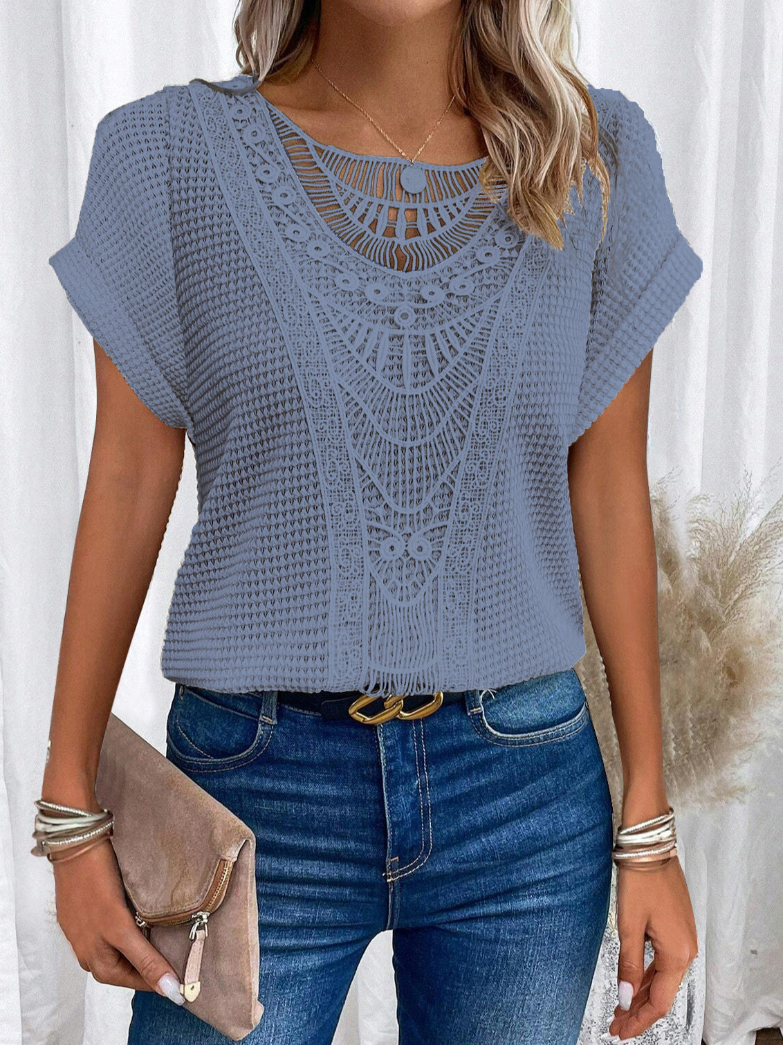 Hollow Out Short-sleeved T-shirt