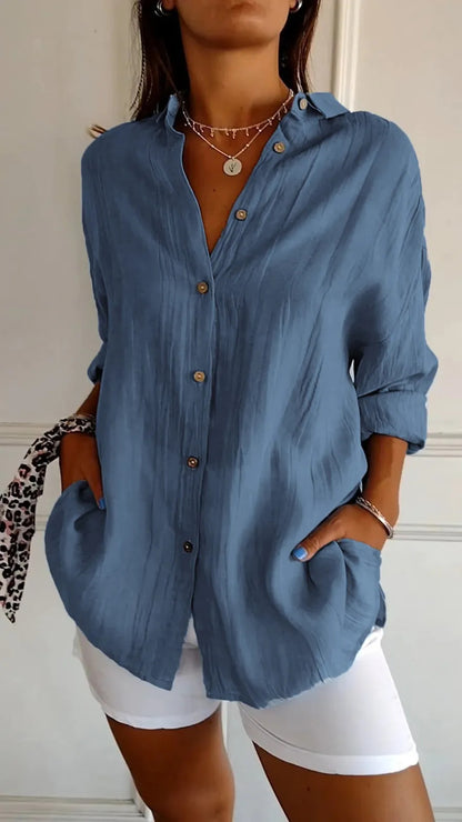 Lapel Long Sleeve Shirt