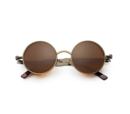 Gothic Steampunk Sunglasses Round Lens Metal Frame