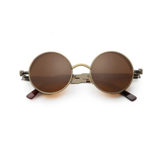 Gothic Steampunk Sunglasses Round Lens Metal Frame