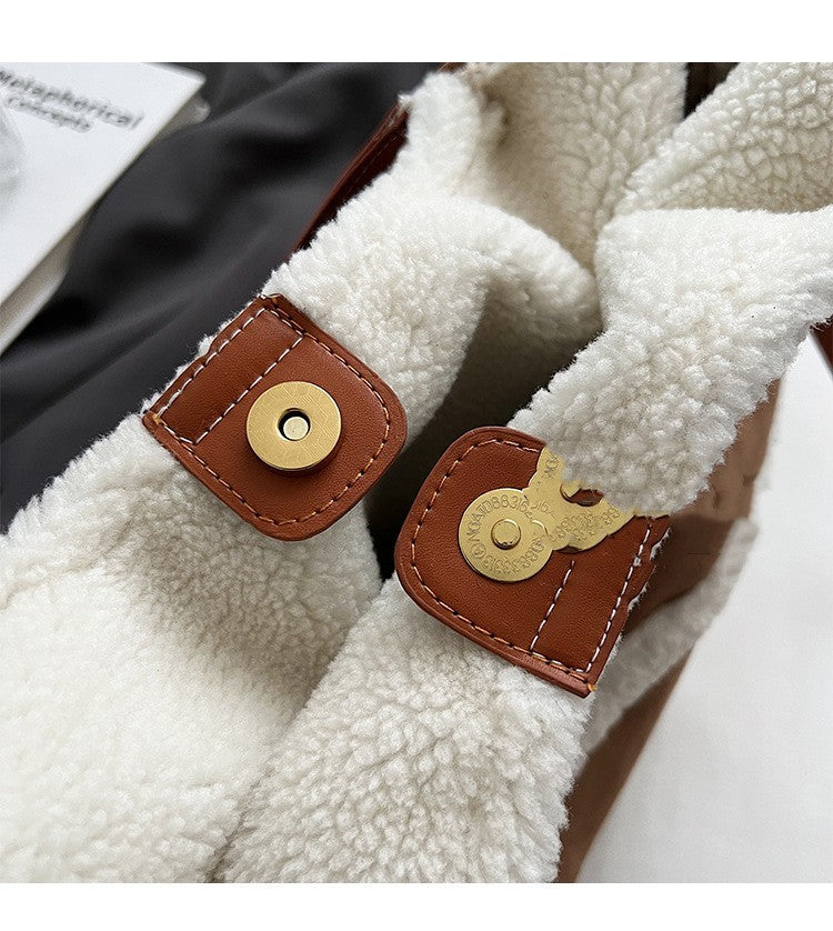 Plush Totes Casual Large-capacity Suede Handbag
