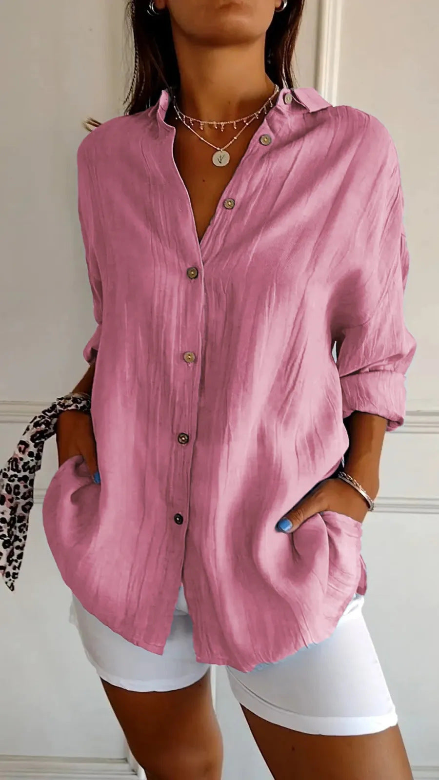 Lapel Long Sleeve Shirt