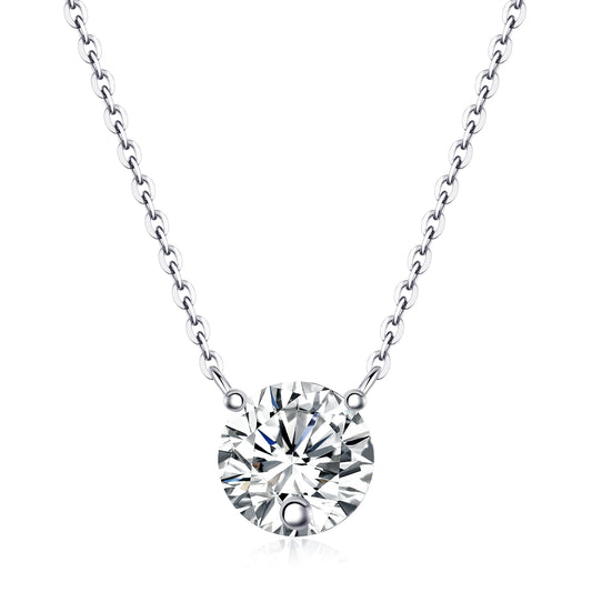 Love Of Time — Signature Sterling Silver Pendant Necklace (2 Carats, Luxury Moissanite)