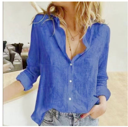 Loose Button Lapel Cardigan Top