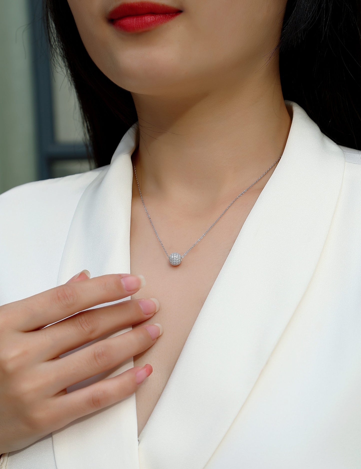 Meet At This Moment — Signature Sterling Silver Pendant Necklace (Luxury Moissanite)