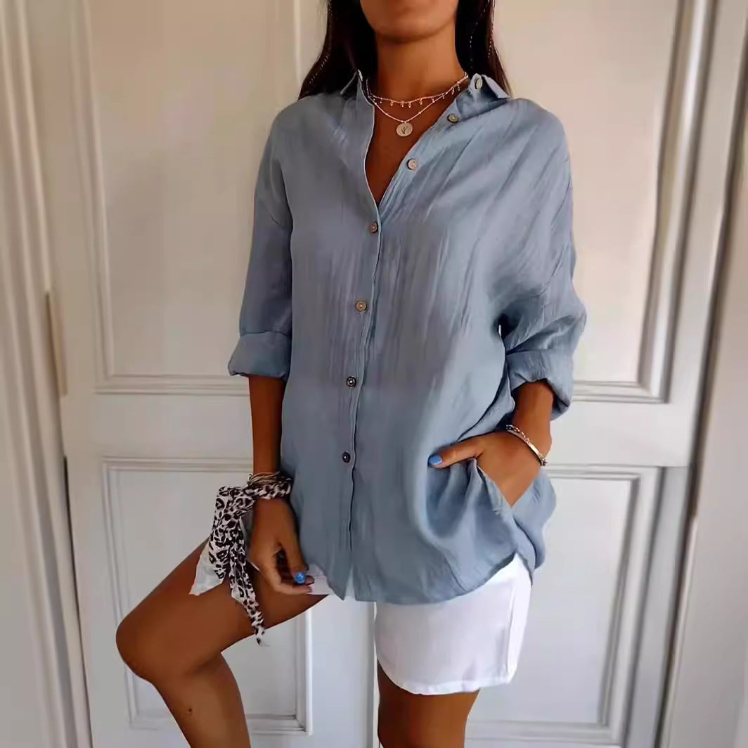 Lapel Long Sleeve Shirt