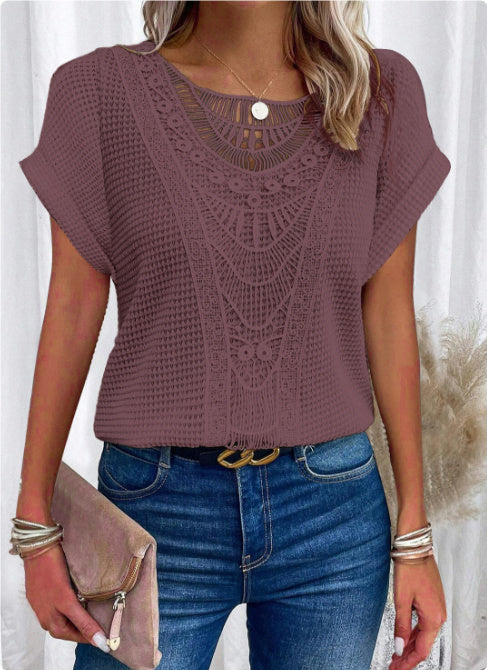 Hollow Out Short-sleeved T-shirt