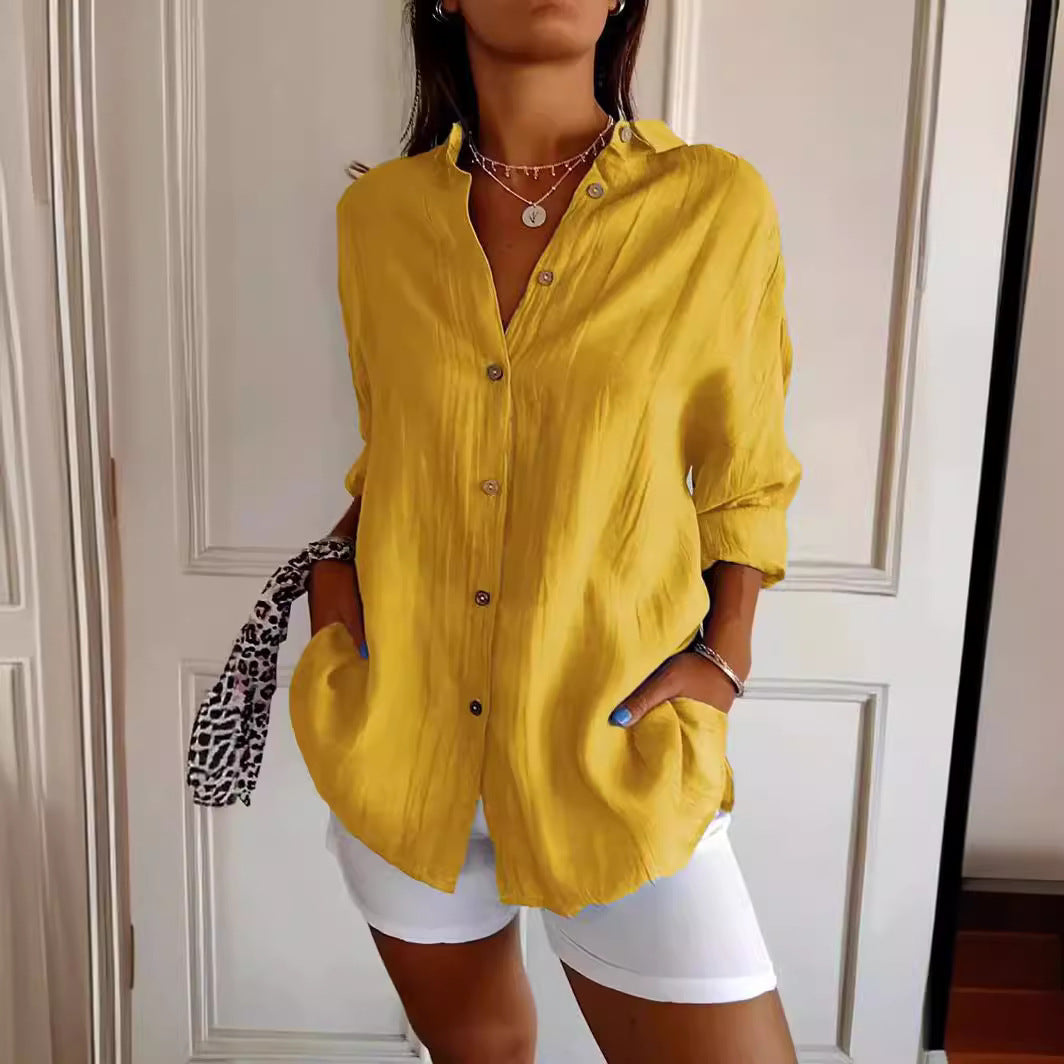 Lapel Long Sleeve Shirt