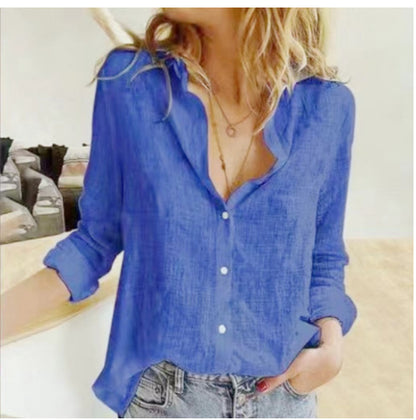 Loose Button Lapel Cardigan Top